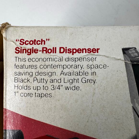 1986 Vtg Scotch C-38 Putty Single-Roll Weighted Tape Dispenser open box - Picture 3 of 8